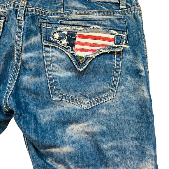 Robin’s Jean Distressed Shorts | Size 42 | American Flag Pocket | Made in USA | - Picture 6 of 14
